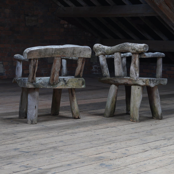 A Pair of Rustic Garden Chairs KONTRAST
