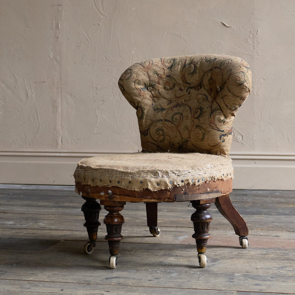 A Five-Legged Victorian Bedroom Chair-Antique Seating-KONTRAST