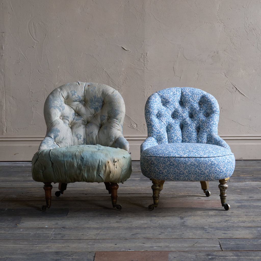 A Pair of Small Bedroom Chair by Howard and Sons-Antique Seating-KONTRAST