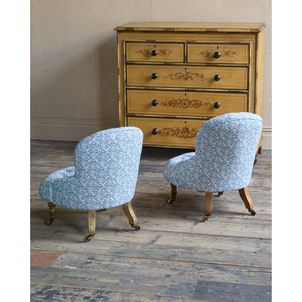 A Pair of Small Bedroom Chairs by Howard and Sons-Antique Seating-KONTRAST