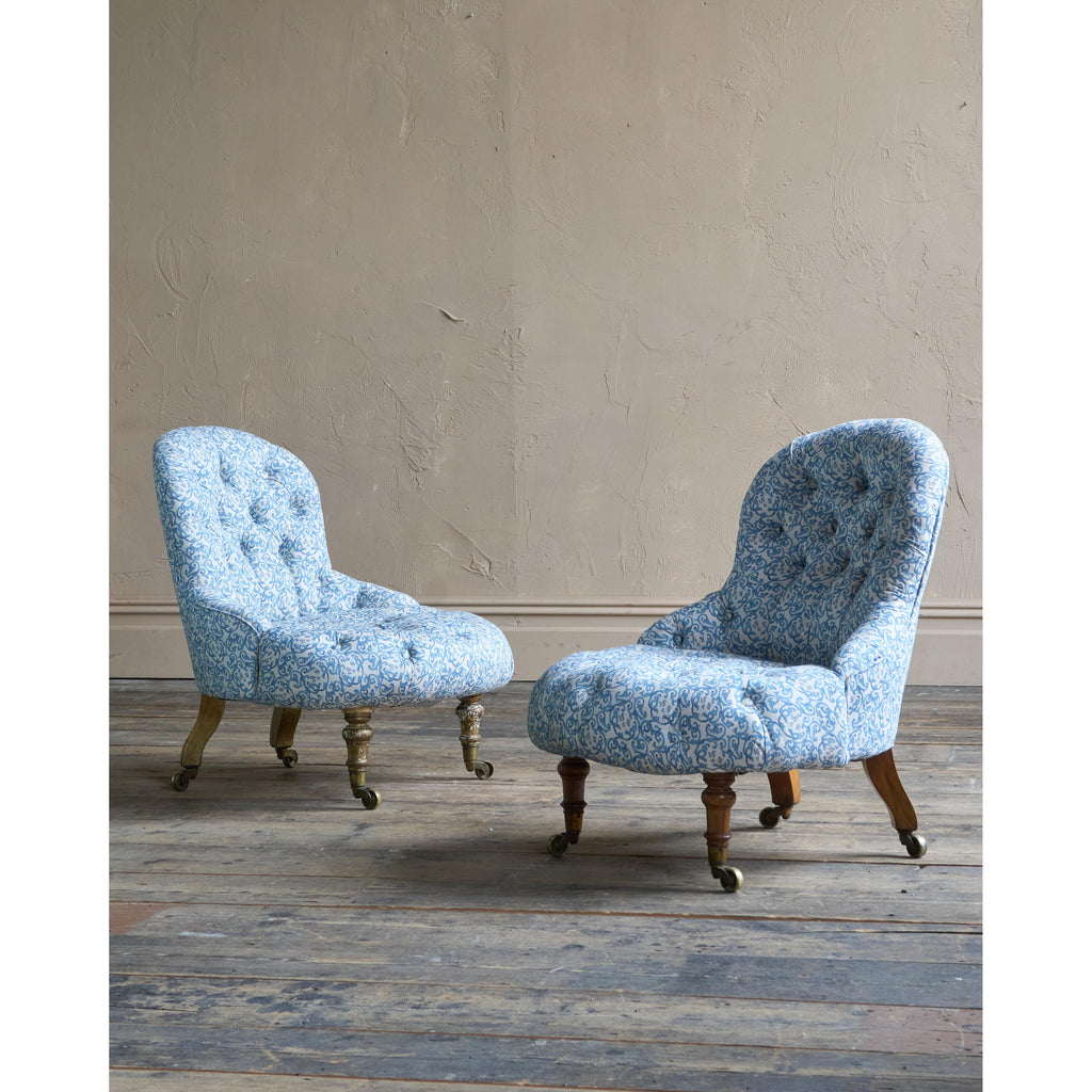 A Pair of Small Bedroom Chairs by Howard and Sons-Antique Seating-KONTRAST