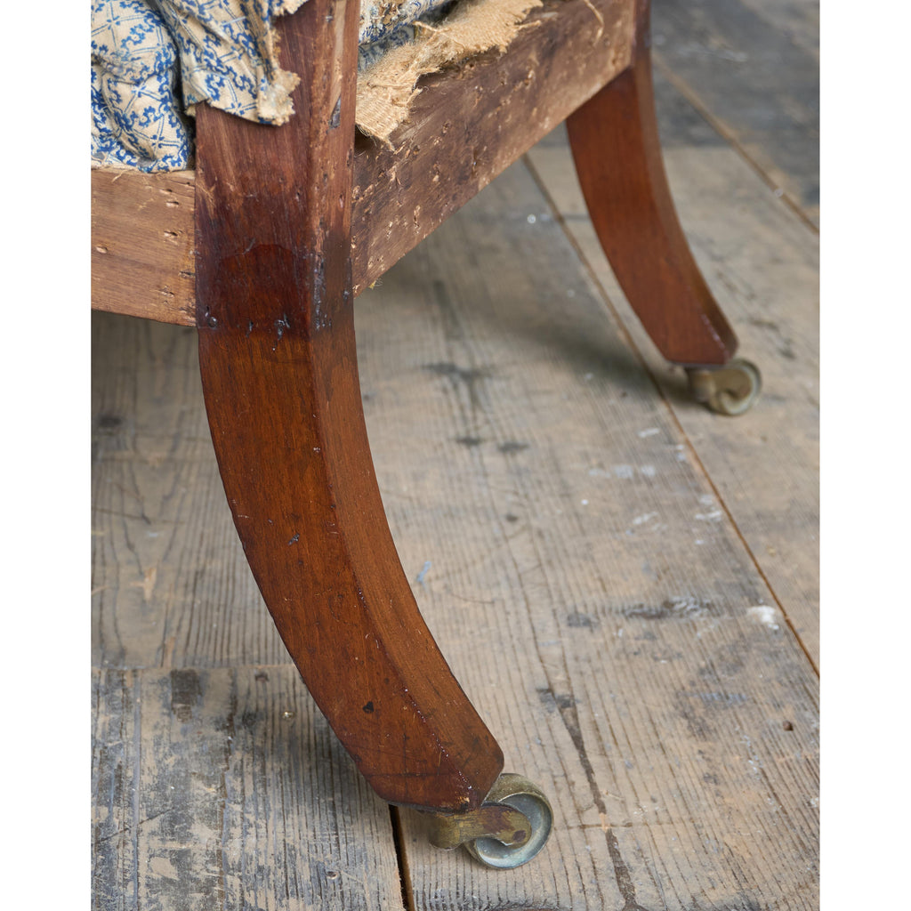 A Regency period chaise longue with a RH arm rest.-Antique Seating-KONTRAST