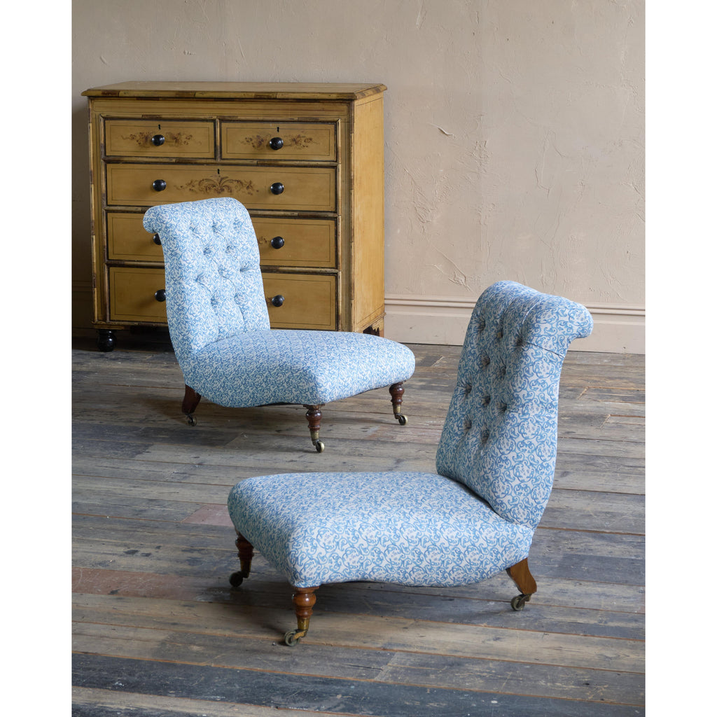 A pair of Howard and Sons Slipper Chairs - deep seated-Antique Seating-KONTRAST