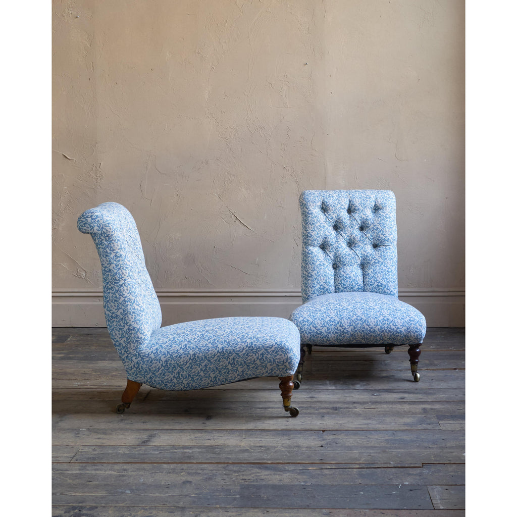 A pair of Howard and Sons Slipper Chairs - deep seated-Antique Seating-KONTRAST