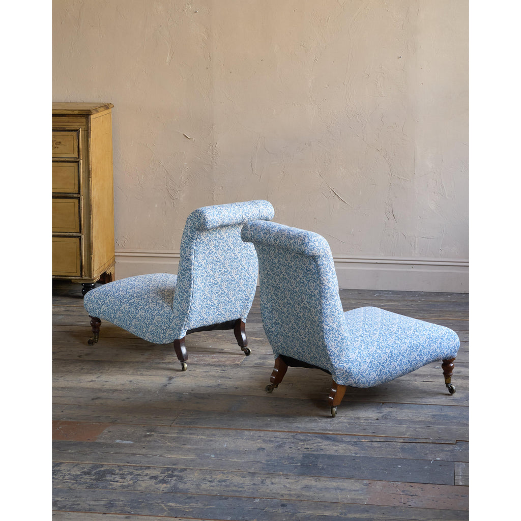 A pair of Howard and Sons Slipper Chairs - deep seated-Antique Seating-KONTRAST