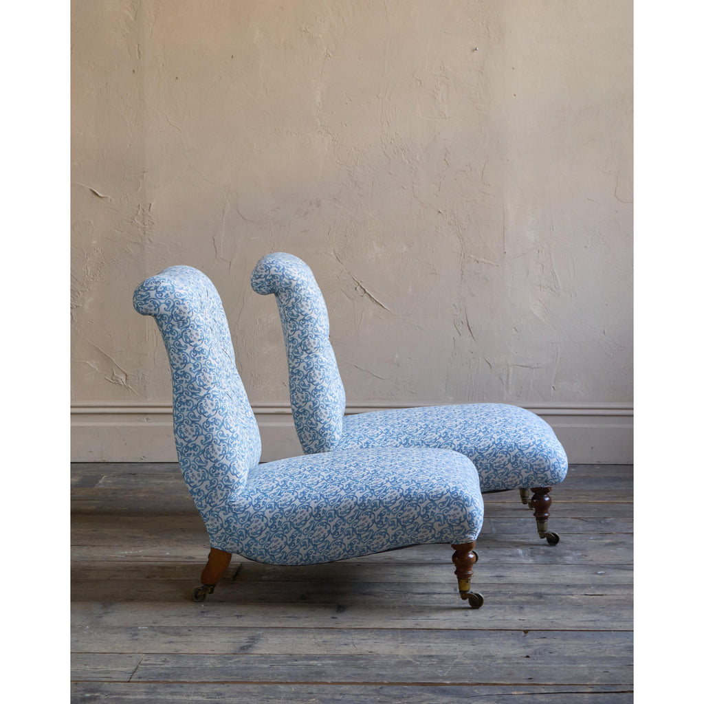 A pair of Howard and Sons Slipper Chairs - deep seated-Antique Seating-KONTRAST