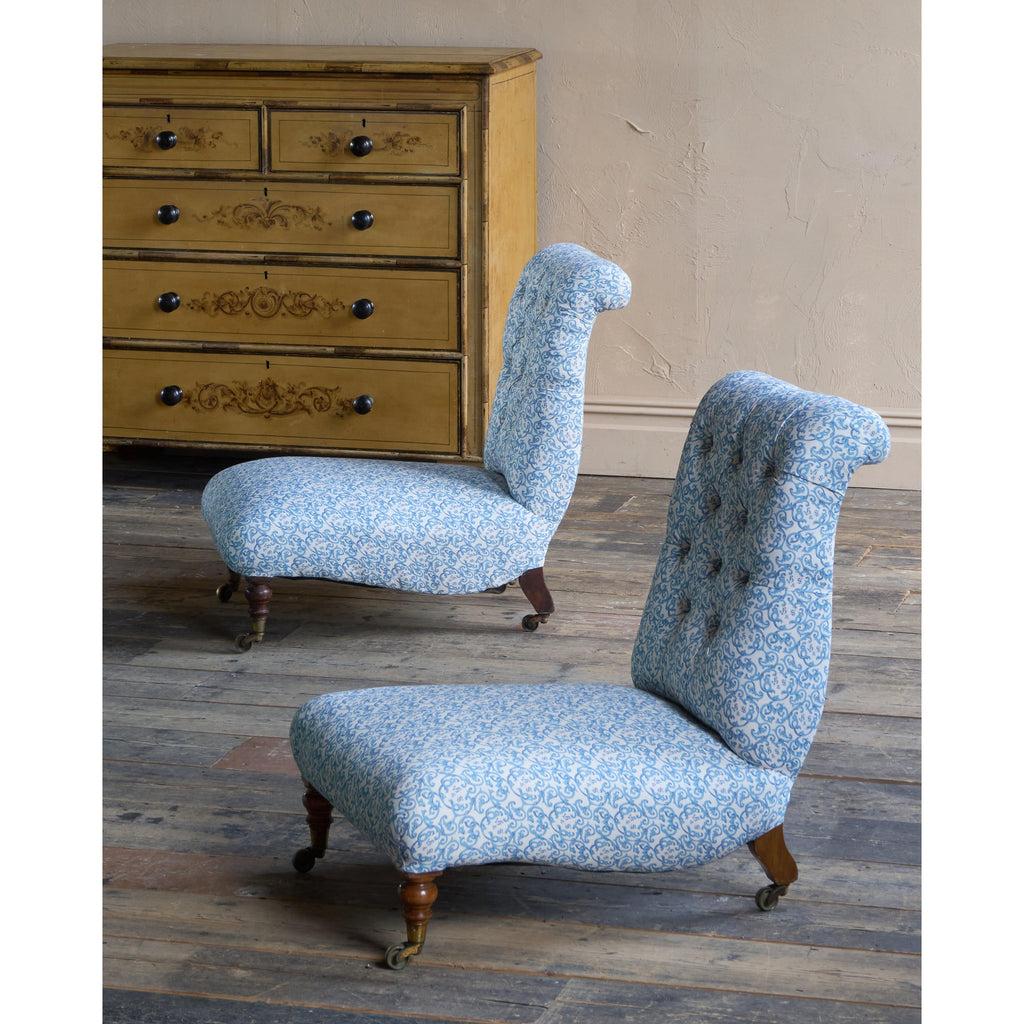 A pair of Howard and Sons Slipper Chairs - deep seated-Antique Seating-KONTRAST