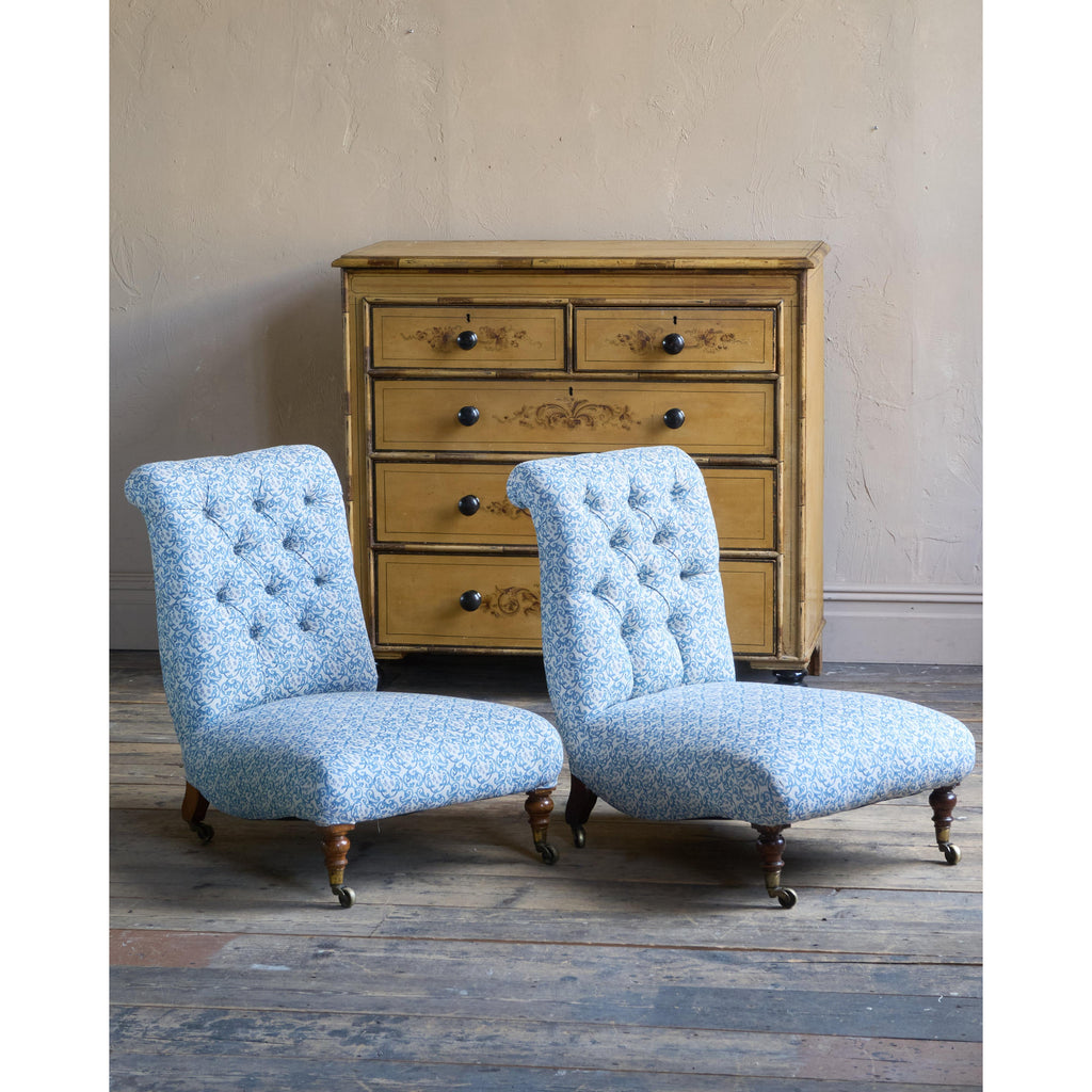 A pair of Howard and Sons Slipper Chairs - deep seated-Antique Seating-KONTRAST