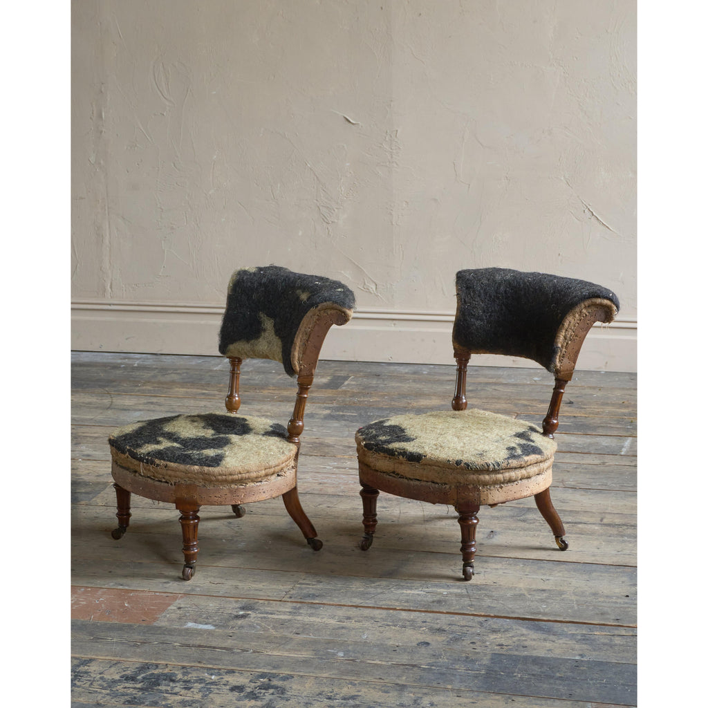 A pair of round seat nursing chairs-Antique Seating-KONTRAST