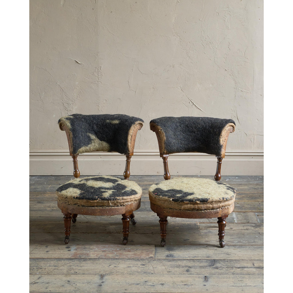 A pair of round seat nursing chairs-Antique Seating-KONTRAST