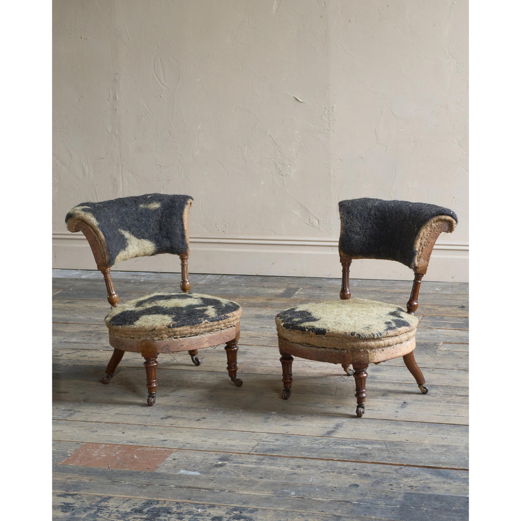 A pair of round seat nursing chairs-Antique Seating-KONTRAST