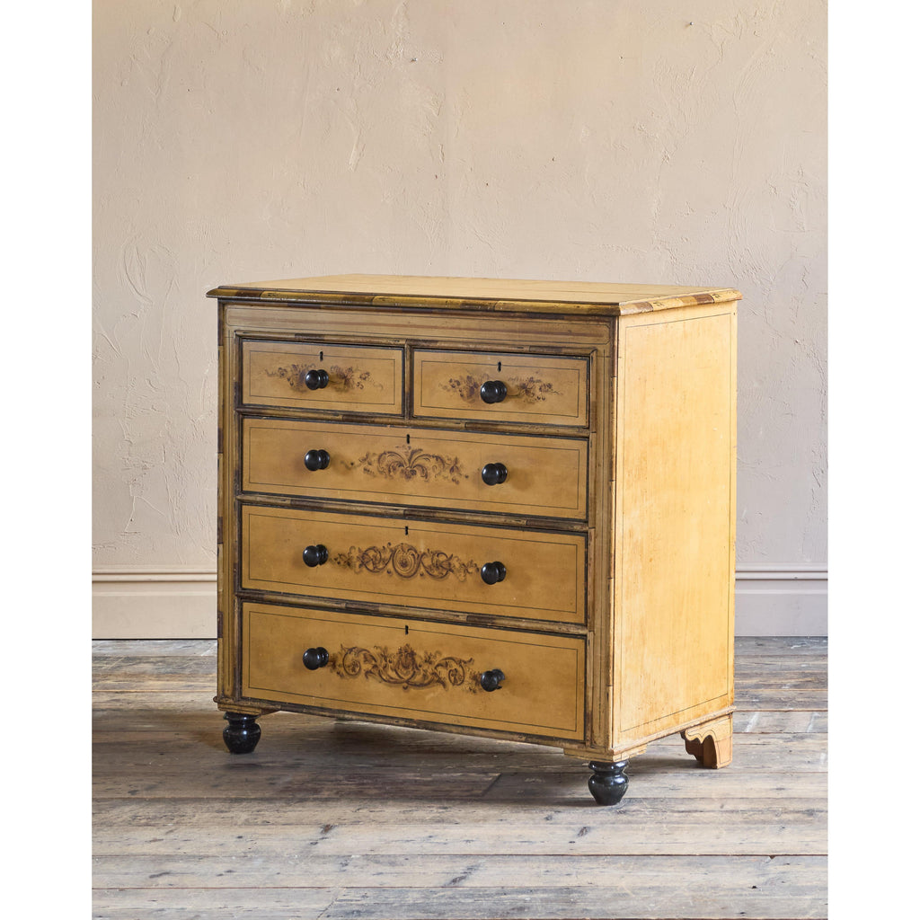 Aesthetic movement simulated bamboo Chest of Drawers-Antique Storage-KONTRAST