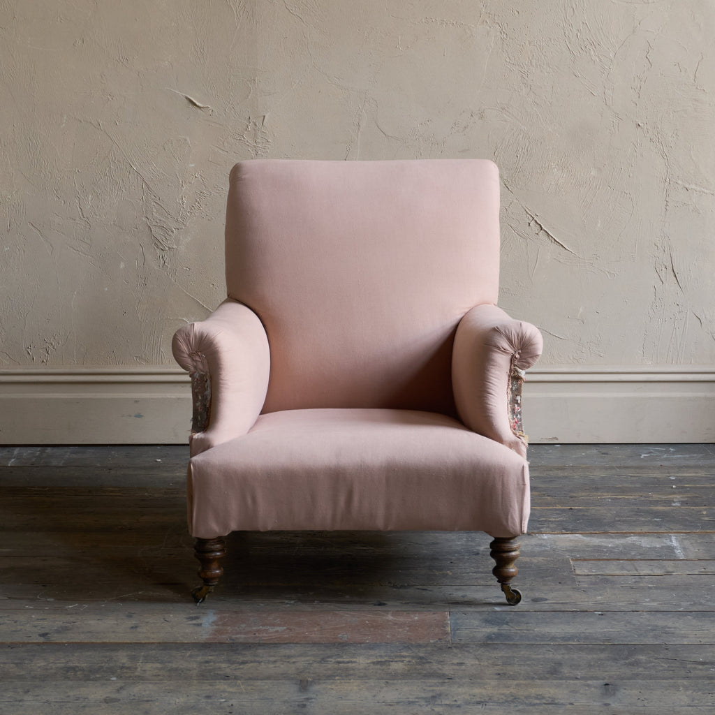 Antique Armchair - blush calico lined-Antique Seating-KONTRAST