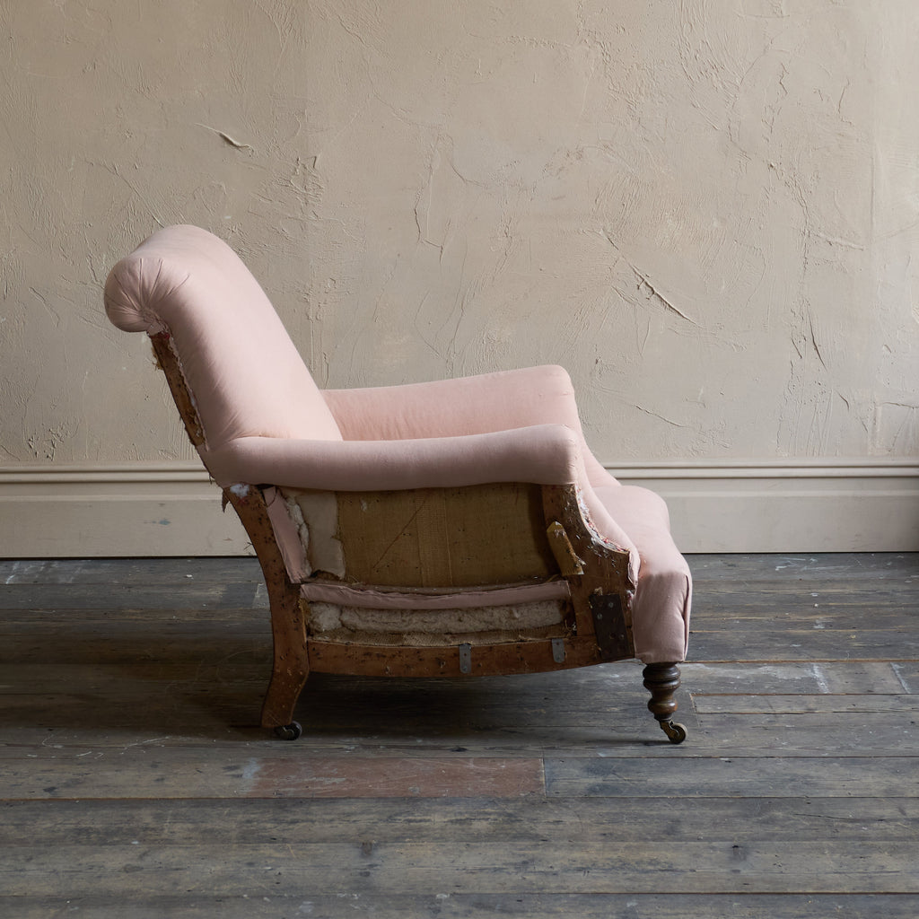 Antique Armchair - blush calico lined-Antique Seating-KONTRAST