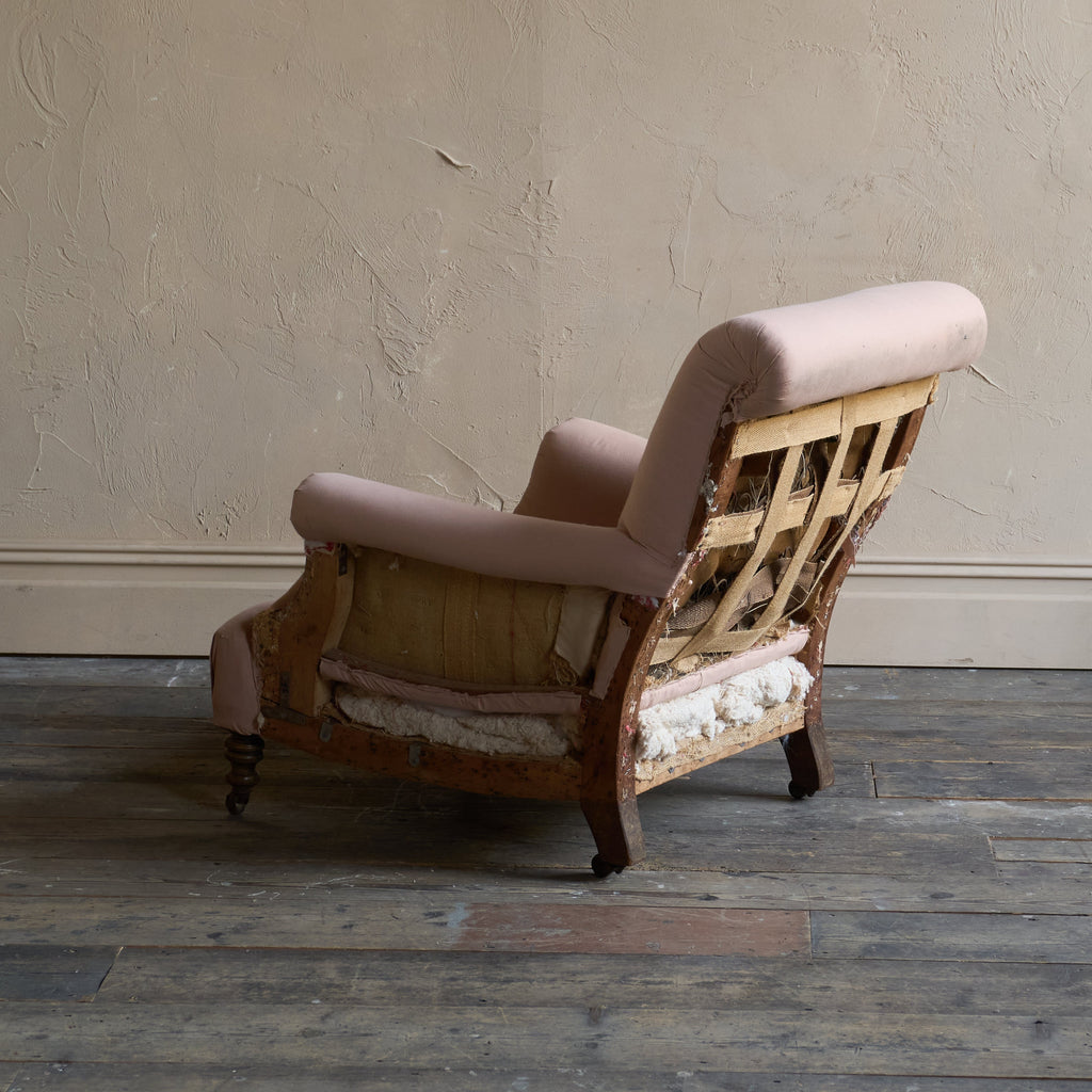 Antique Armchair - blush calico lined-Antique Seating-KONTRAST