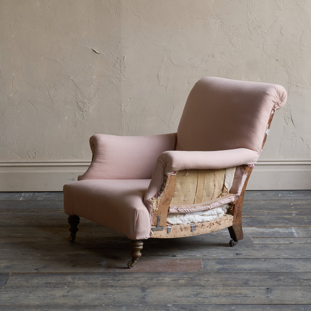 Antique Armchair - blush calico lined-Antique Seating-KONTRAST