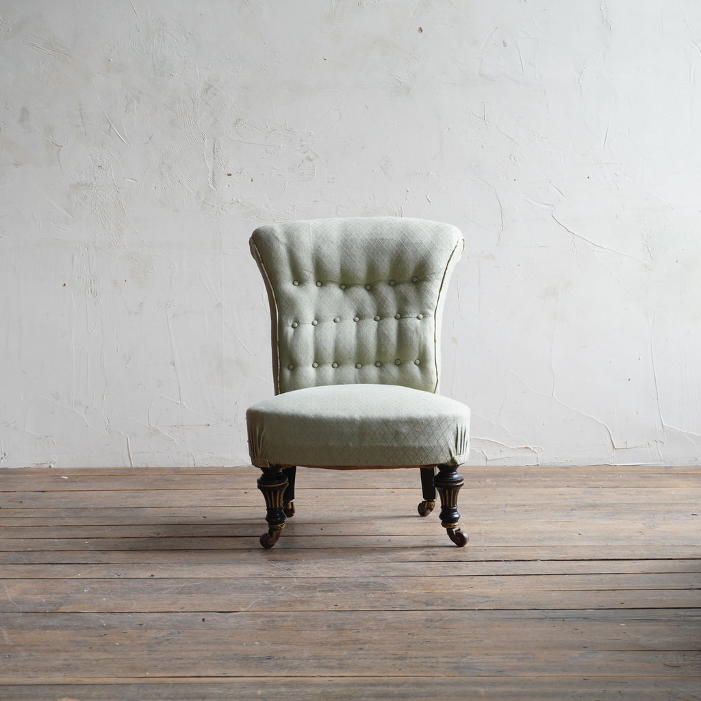 Antique Bedroom Chair - ebonised and gilt.-Antique Seating-KONTRAST