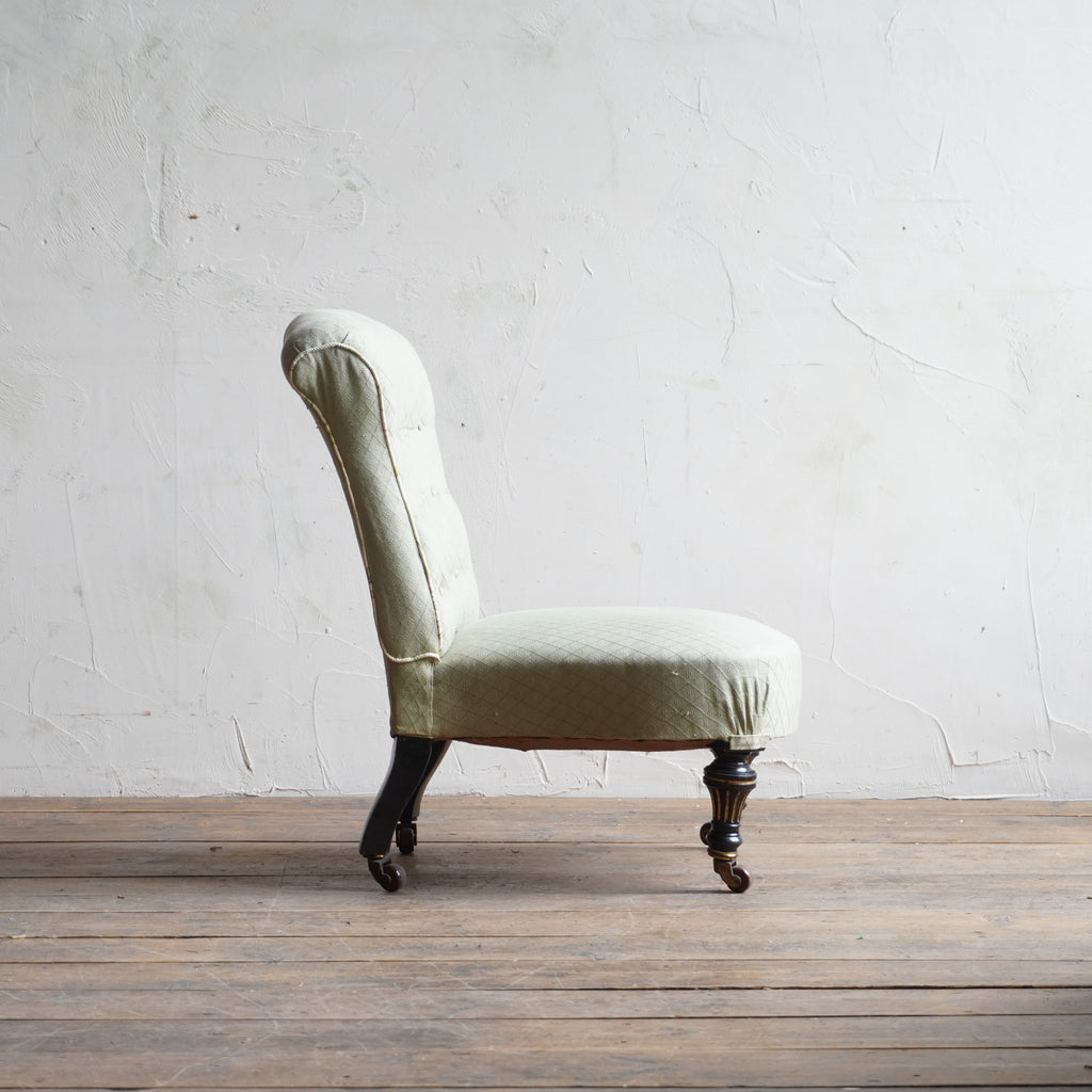 Antique Bedroom Chair - ebonised and gilt.-Antique Seating-KONTRAST