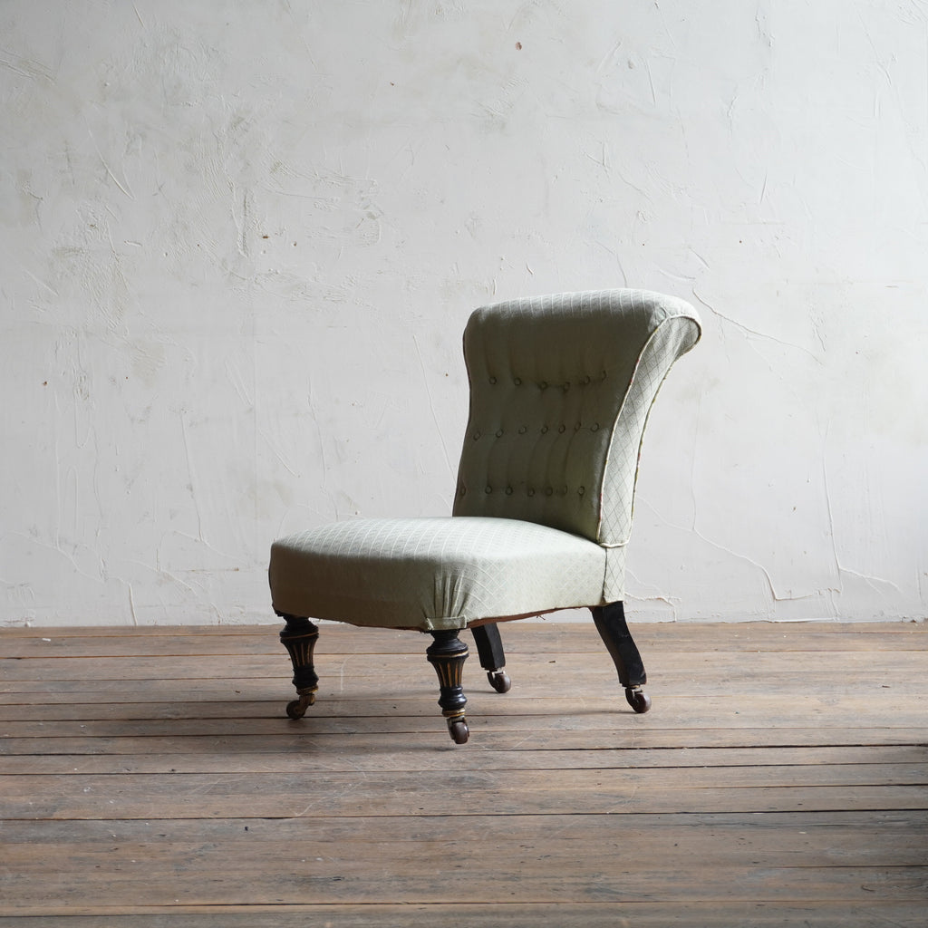 Antique Bedroom Chair - ebonised and gilt.-Antique Seating-KONTRAST