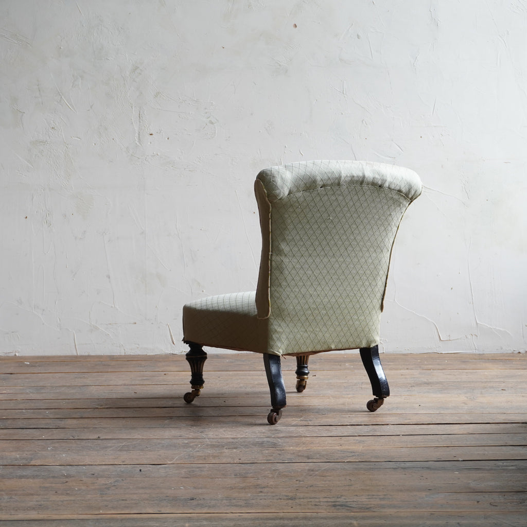 Antique Bedroom Chair - ebonised and gilt.-Antique Seating-KONTRAST