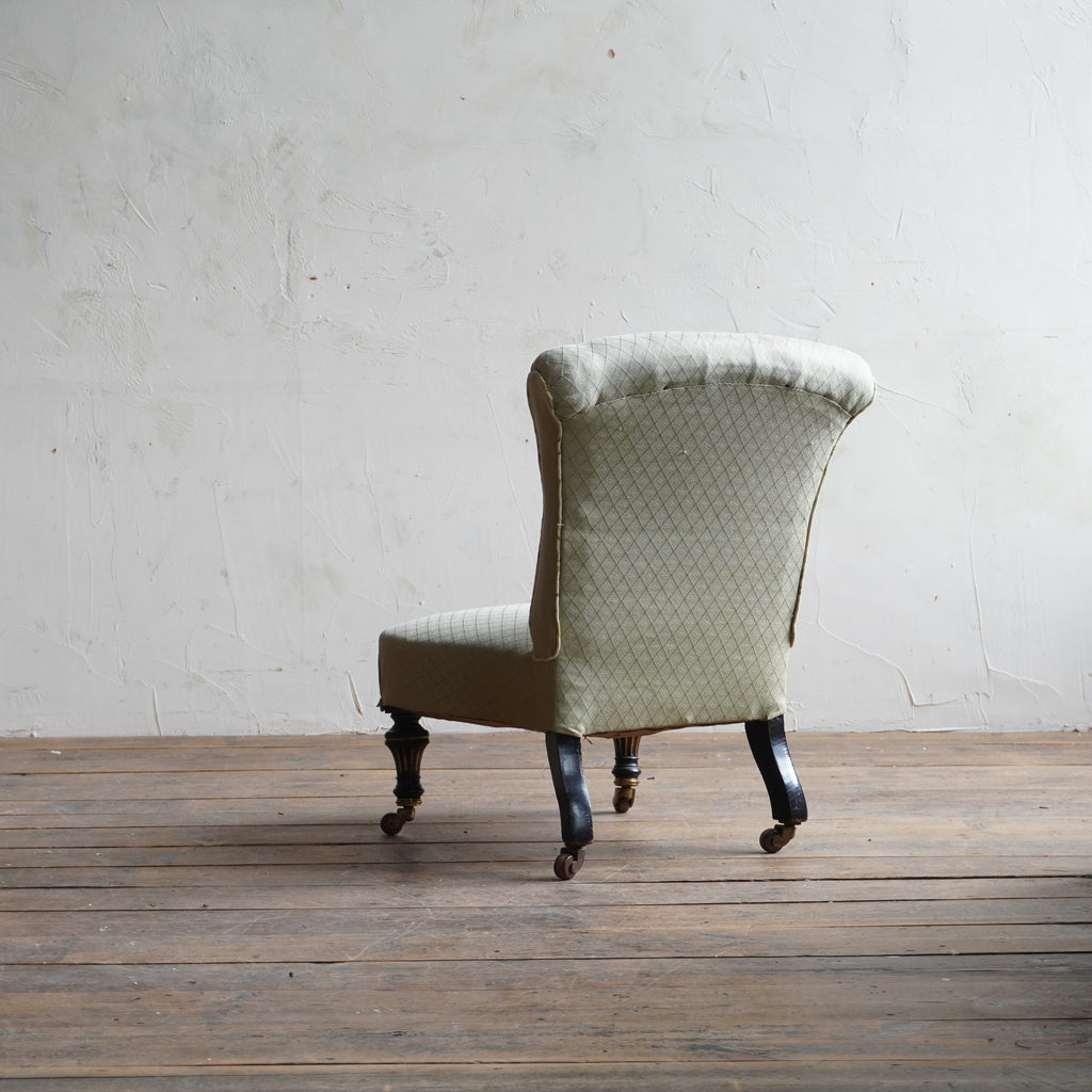 Antique Bedroom Chair - ebonised and gilt.-KONTRAST