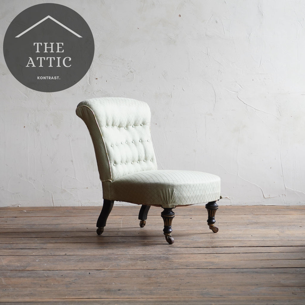 Antique Bedroom Chair - ebonised and gilt.-KONTRAST