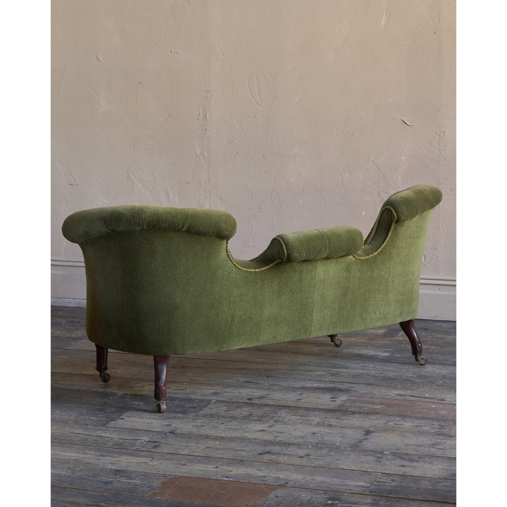 Antique Bedroom Sofa - green velvet-Antique Seating-KONTRAST