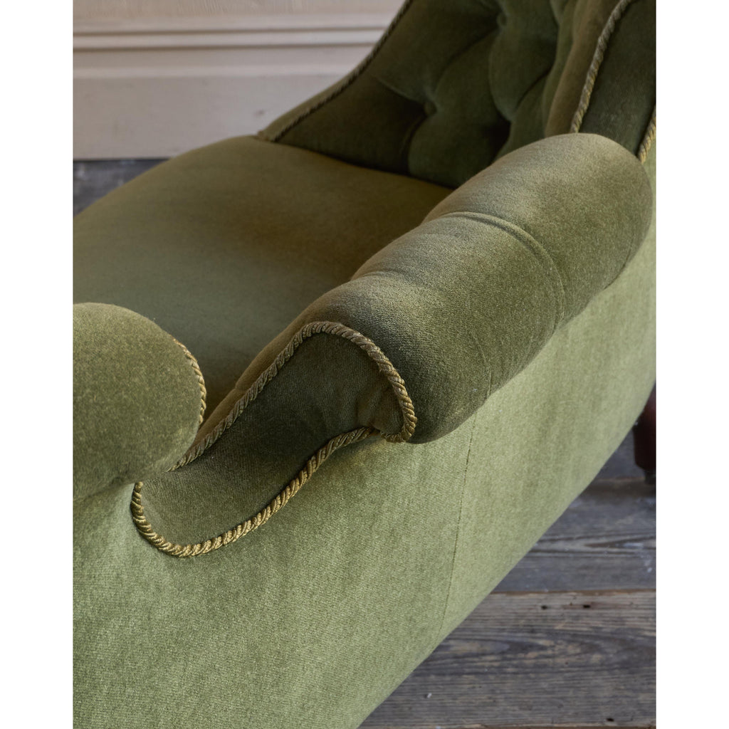 Antique Bedroom Sofa - green velvet-Antique Seating-KONTRAST