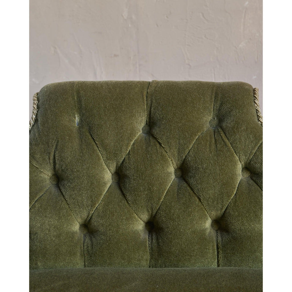Antique Bedroom Sofa - green velvet-Antique Seating-KONTRAST