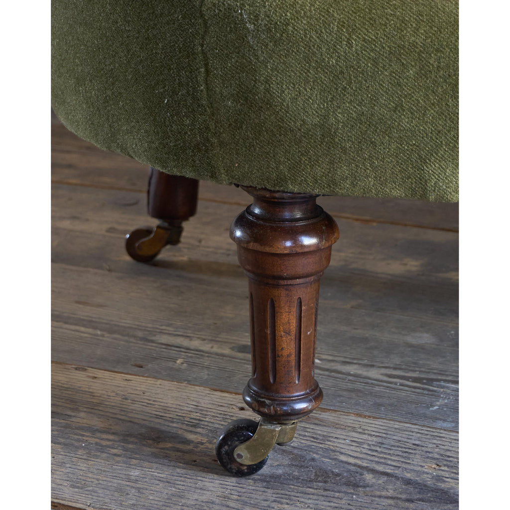 Antique Bedroom Sofa - green velvet-Antique Seating-KONTRAST