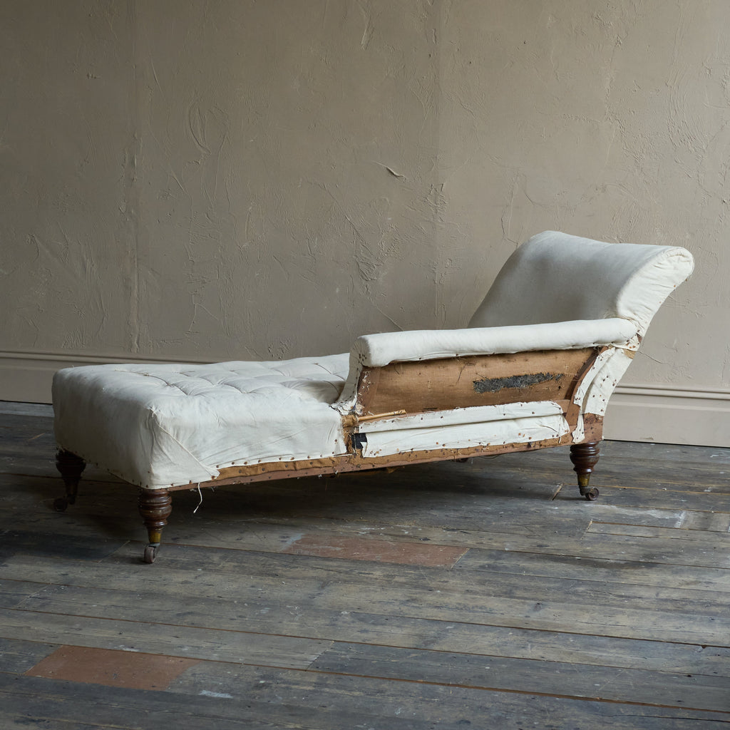 Antique Chaise Longue LH - Calico-Antique Seating-KONTRAST