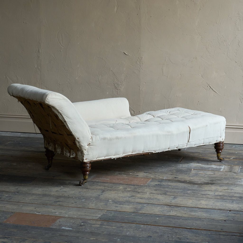 Antique Chaise Longue LH - Calico-Antique Seating-KONTRAST