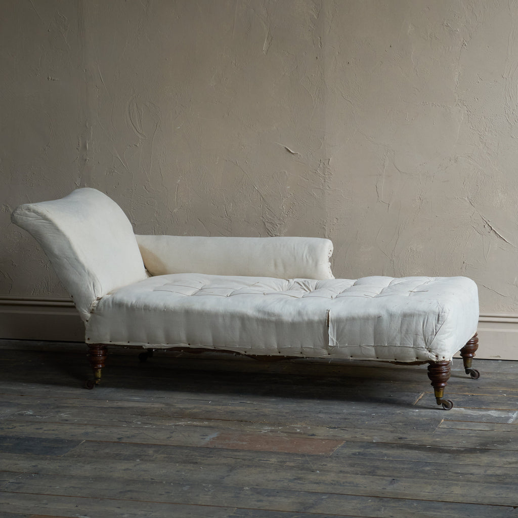 Antique Chaise Longue LH - Calico-Antique Seating-KONTRAST