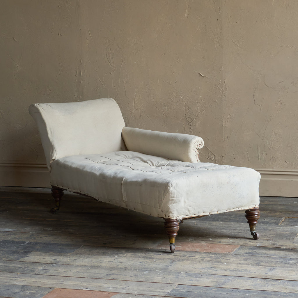 Antique Chaise Longue LH - Calico-Antique Seating-KONTRAST