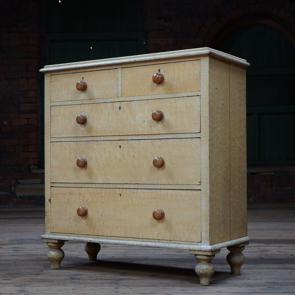 Antique Chest of Drawers - Faux Birds eye maple Original Paint-Antique Storage-KONTRAST