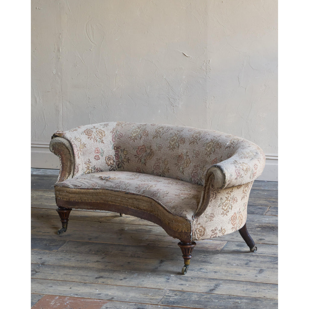 Antique Diminutive Kidney Sofa-Antique Seating-KONTRAST