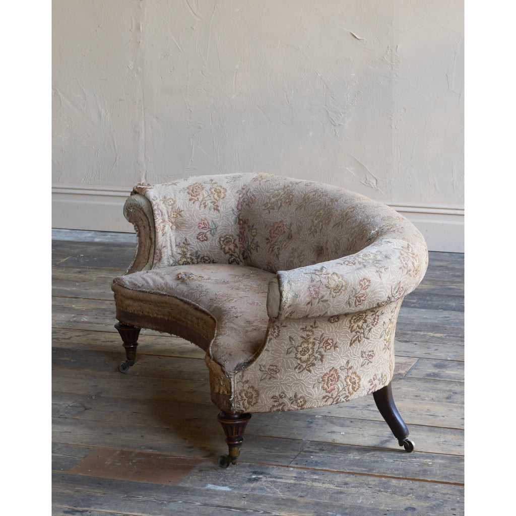 Antique Diminutive Kidney Sofa-Antique Seating-KONTRAST