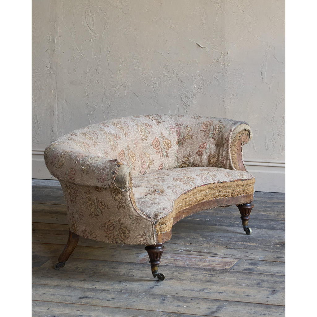Antique Diminutive Kidney Sofa-Antique Seating-KONTRAST
