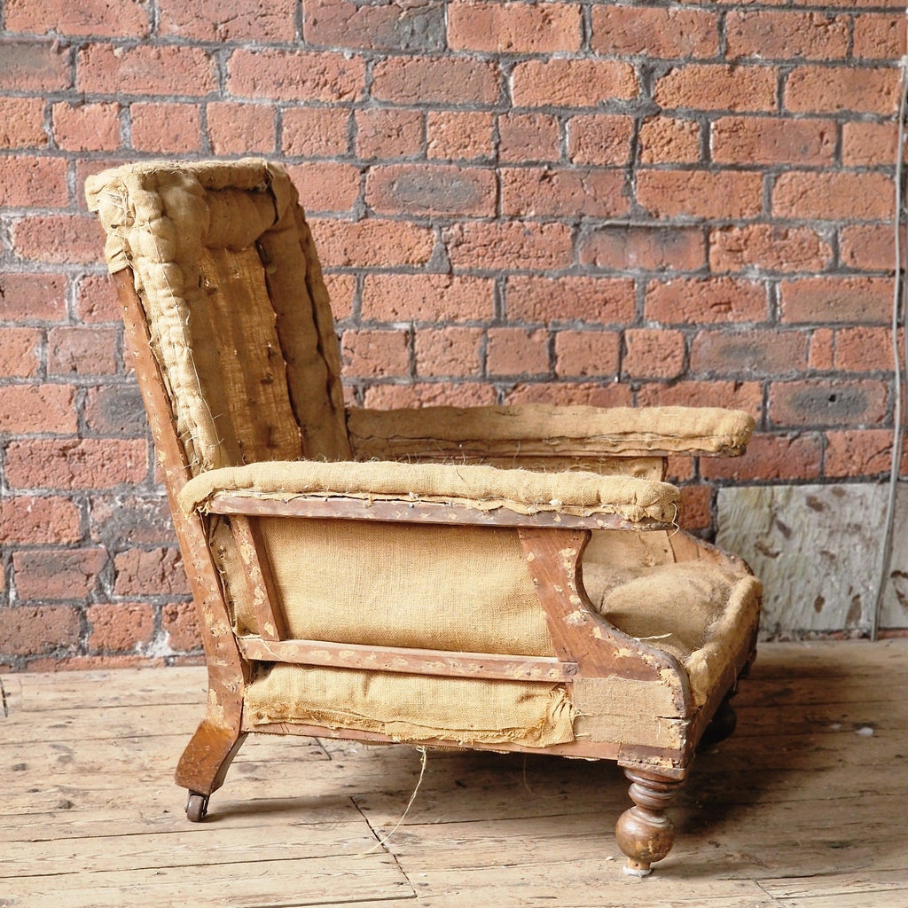 Antique Flat Arm Armchair - deconstructed-Antique Seating-KONTRAST