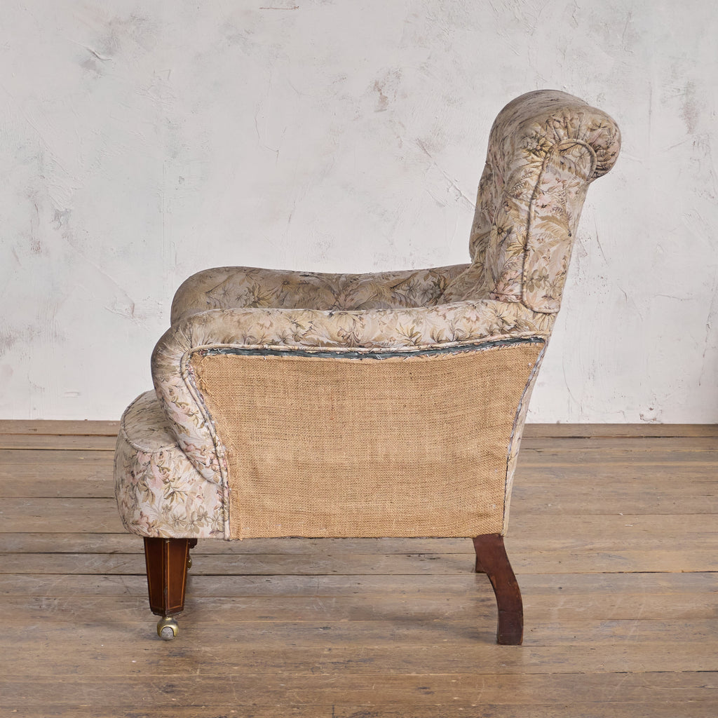 Antique Howard Style Chair - glass castors-Antique Seating-KONTRAST