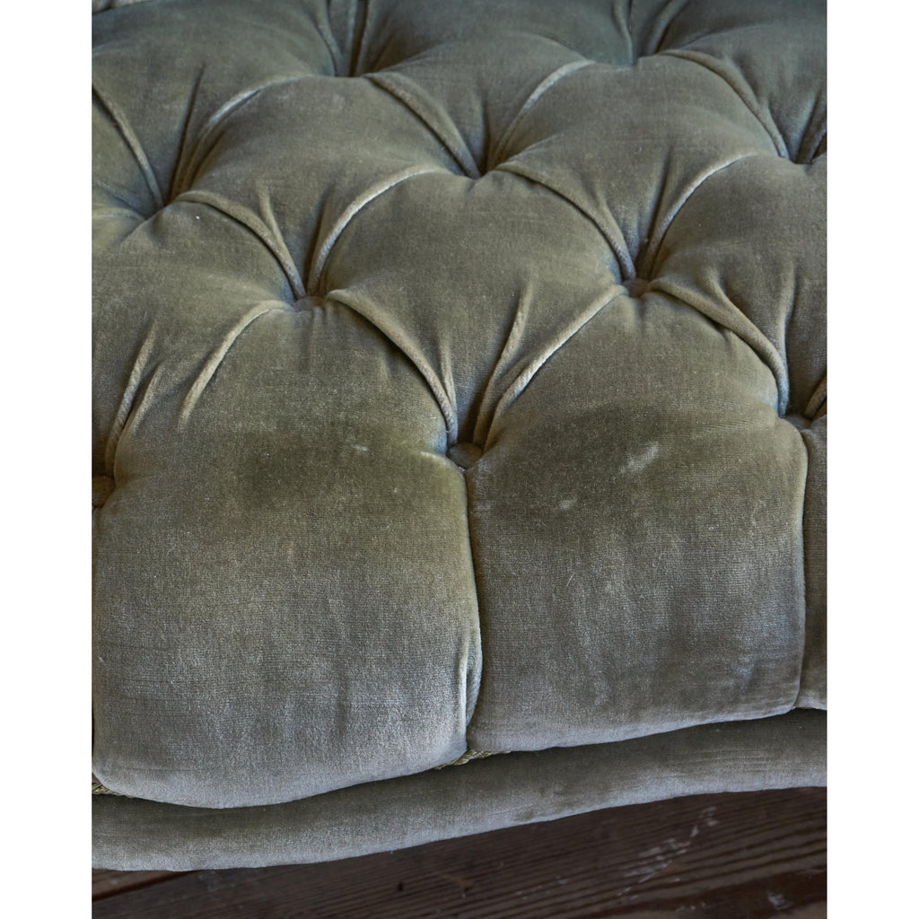 Antique Kidney Sofa - Green Velvet-Antique Seating-KONTRAST