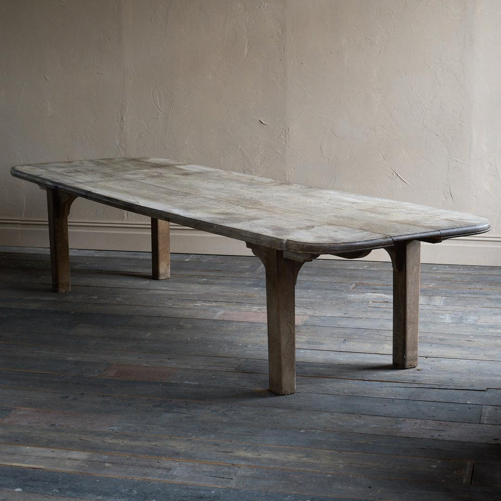 Antique Oak Table, Weathered Grey-Antique Tables-KONTRAST