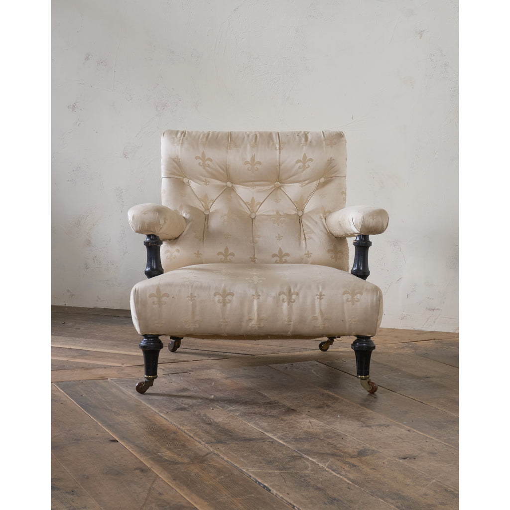 Antique Open Armchair - Ivory-Antique Seating-KONTRAST