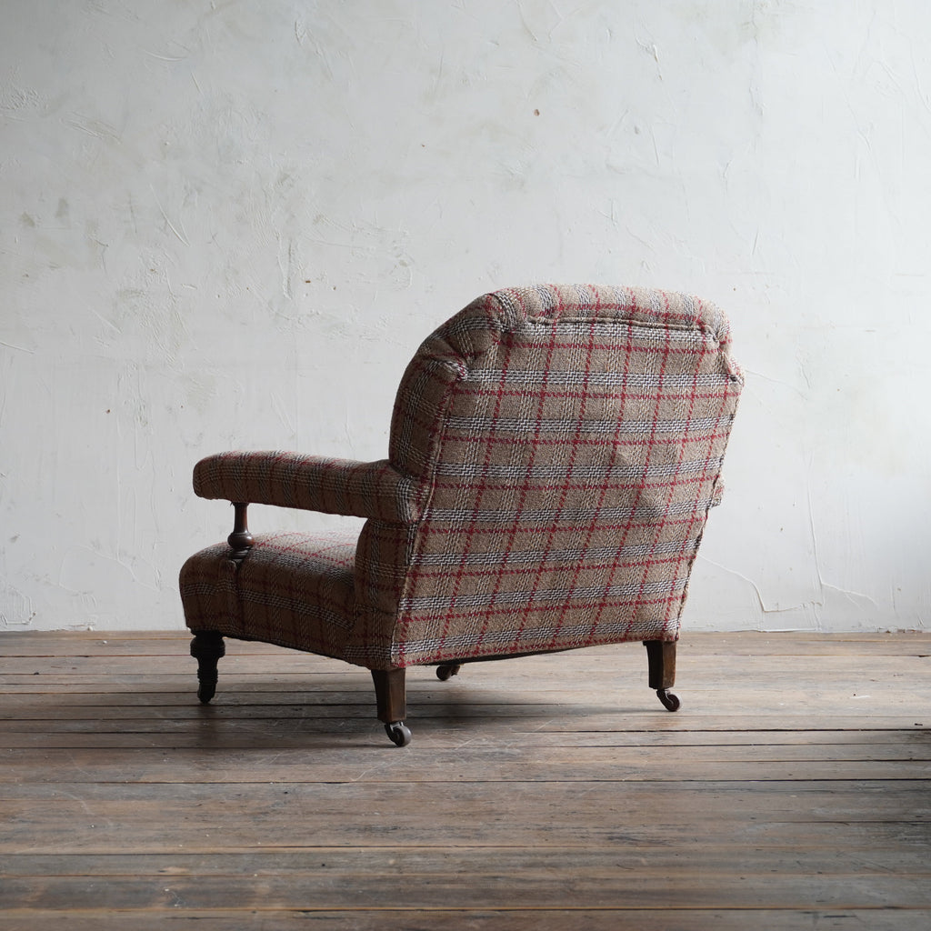 Antique Open Armchair - burberry style tartan-KONTRAST