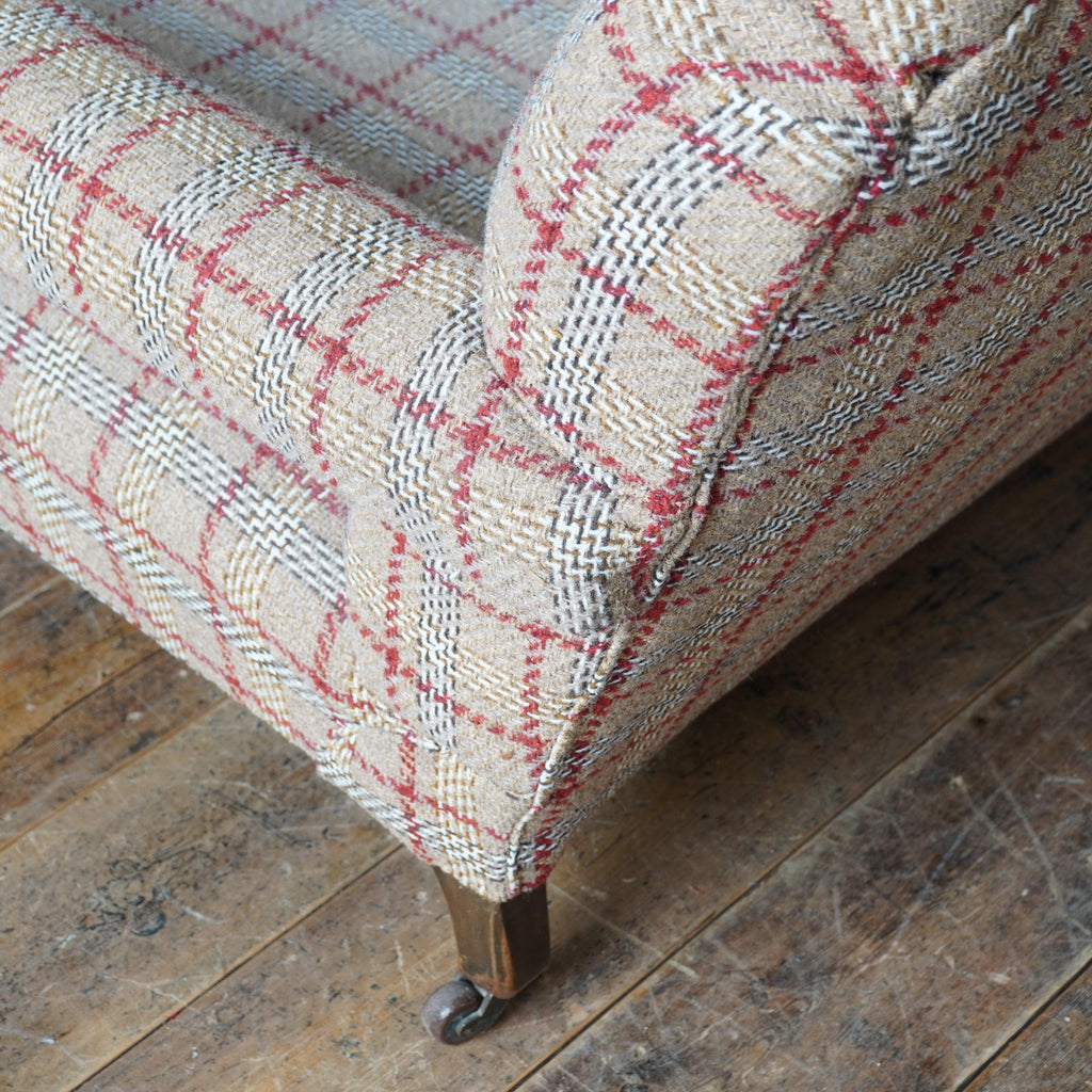 Antique Open Armchair - burberry style tartan-KONTRAST