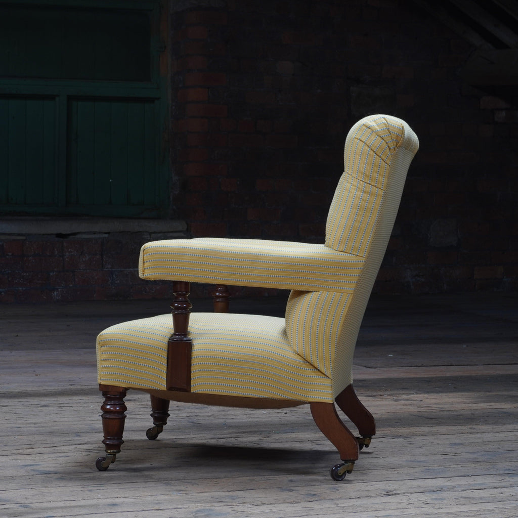 Antique Open Armchair by Gillows of Lancaster - yellow-Antique Seating-KONTRAST