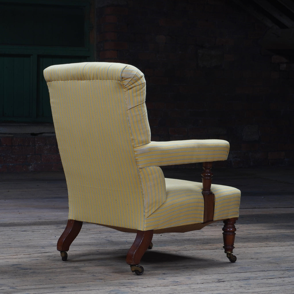 Antique Open Armchair by Gillows of Lancaster - yellow-Antique Seating-KONTRAST