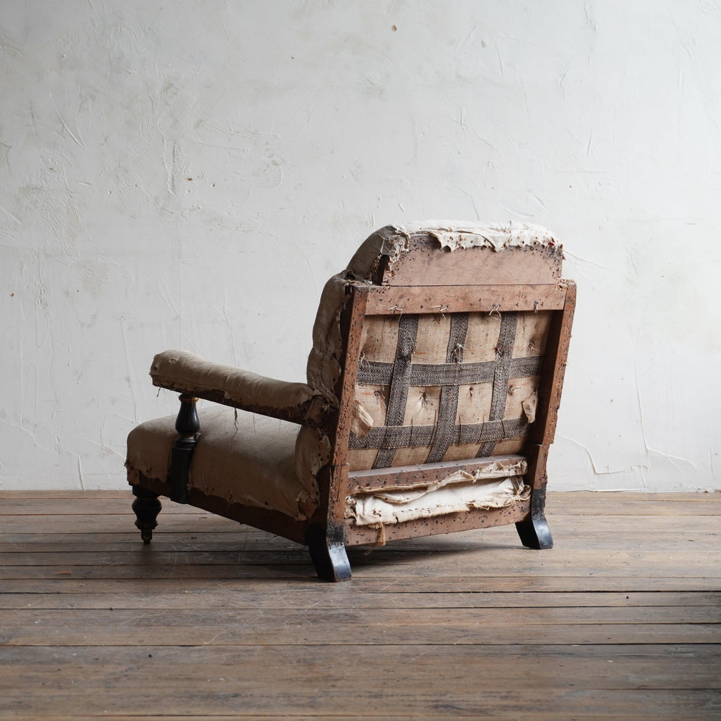 Antique Open Armchair - ebonised and gilt legs-KONTRAST