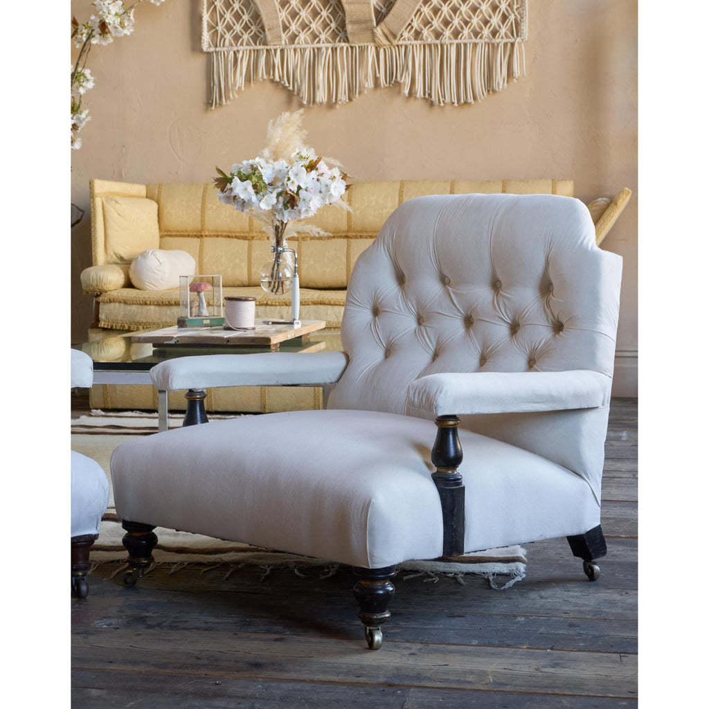 Antique Open Armchair - ebonised legs - Restored-Antique Seating-KONTRAST