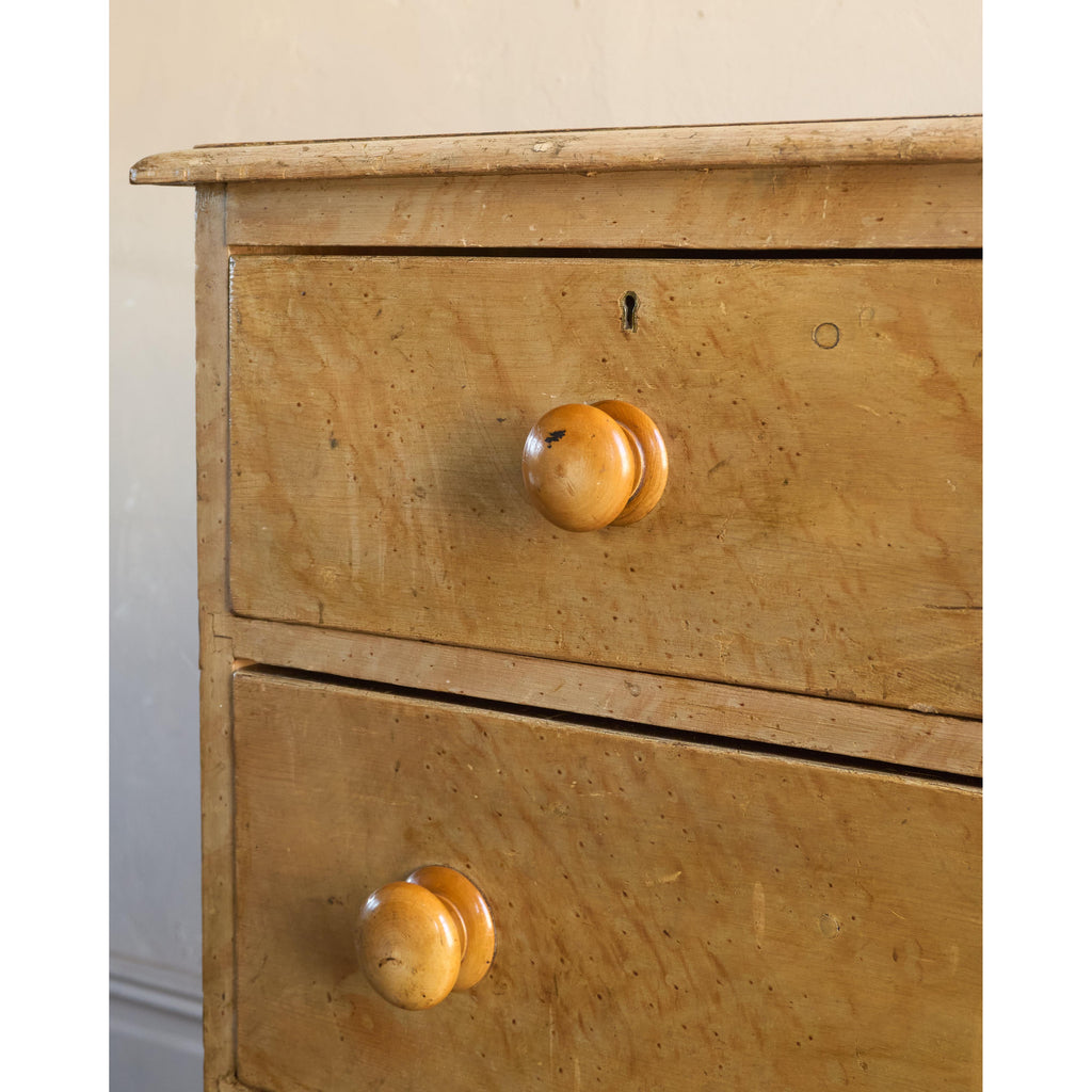 Antique Painted Chest of Drawers - simulated birds eye maple-Antique Storage-KONTRAST